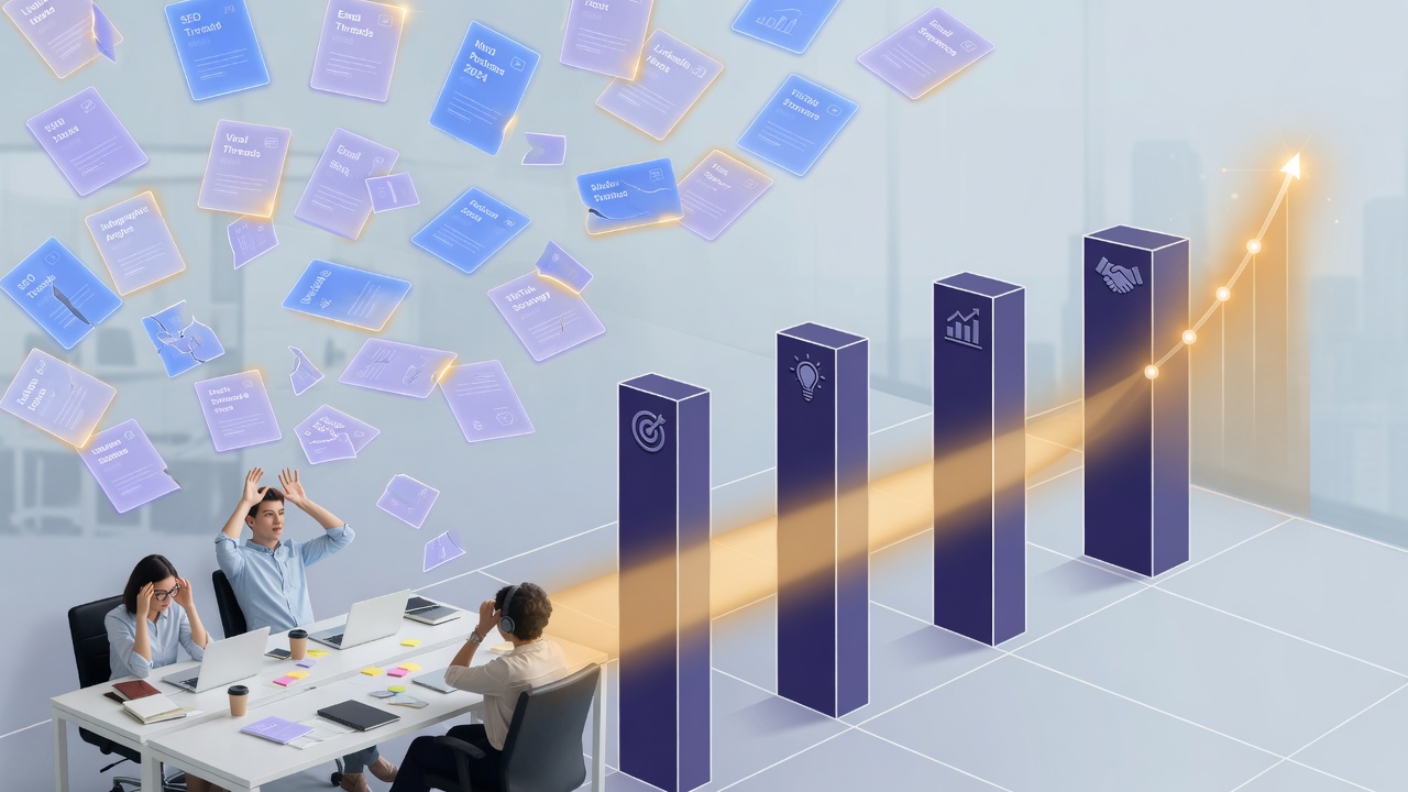Content team focus decision illustration